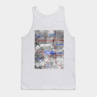 London underground map drawing art Tank Top